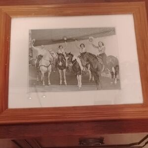 Framed Black and White Equestrian Photo